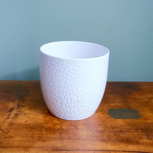 White ceramic planter